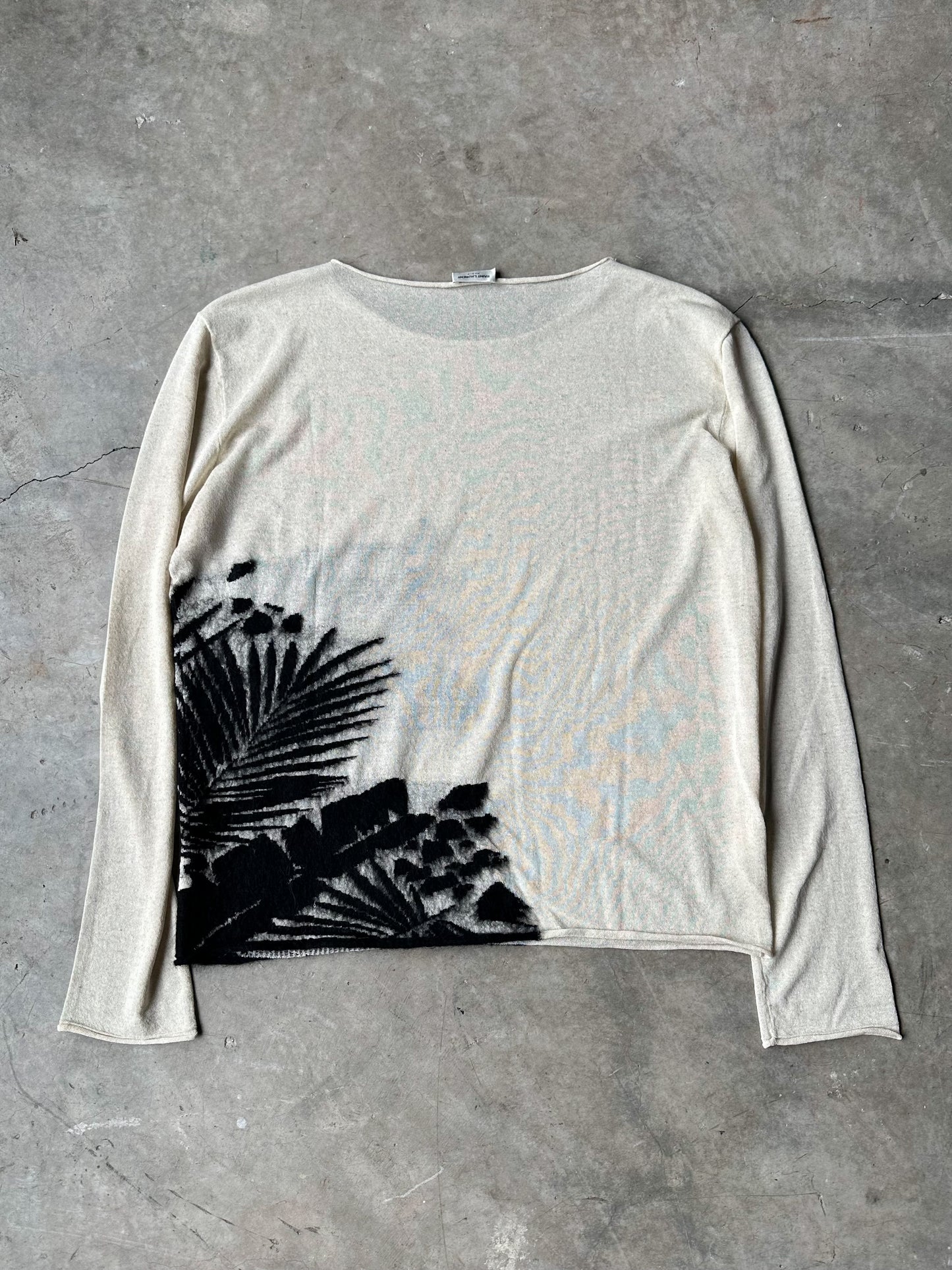 Saint Laurent Paris Intarsia Sheer Long Sleeve