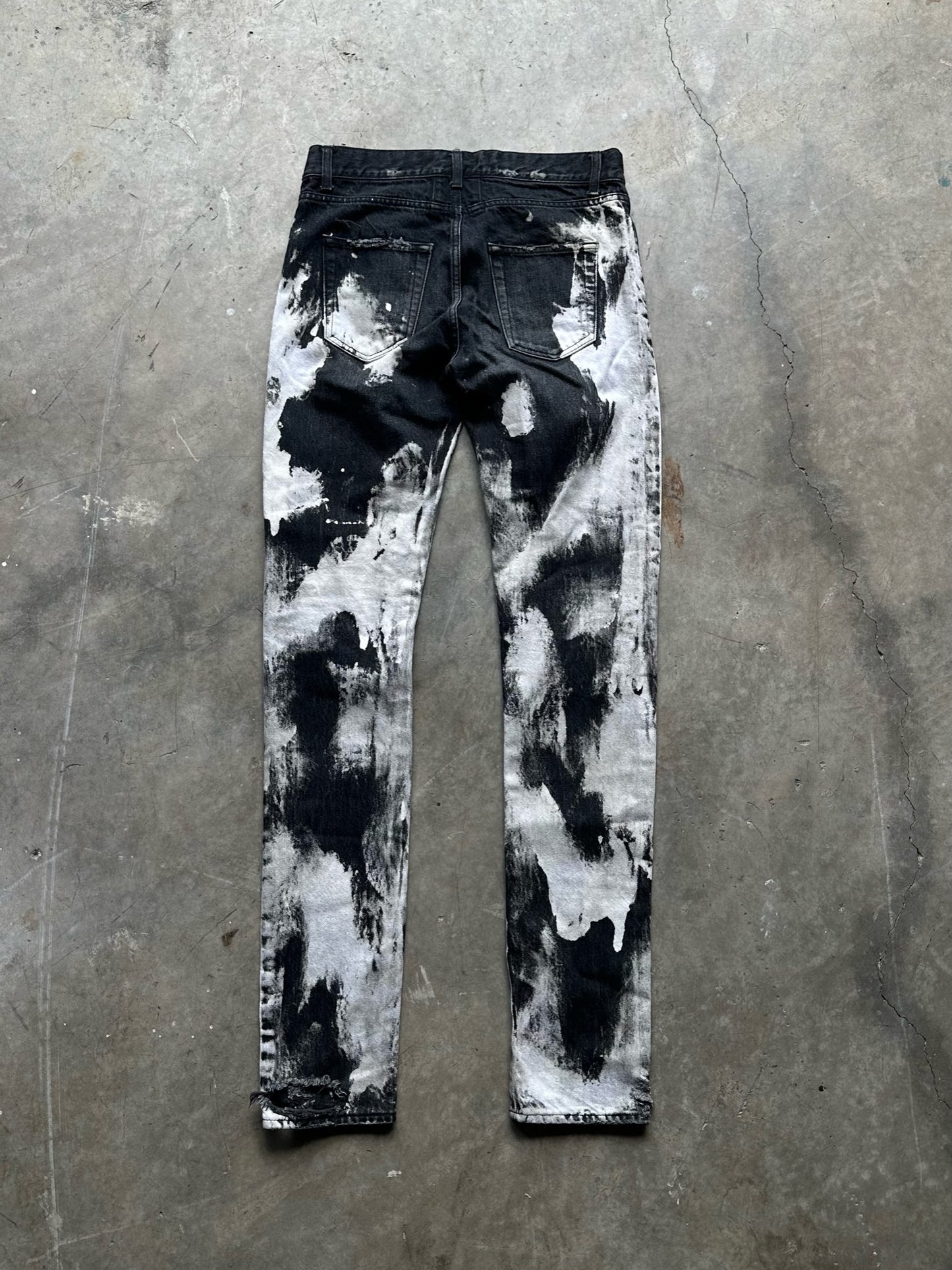 Saint Laurent D02 Paint Splatter Denim