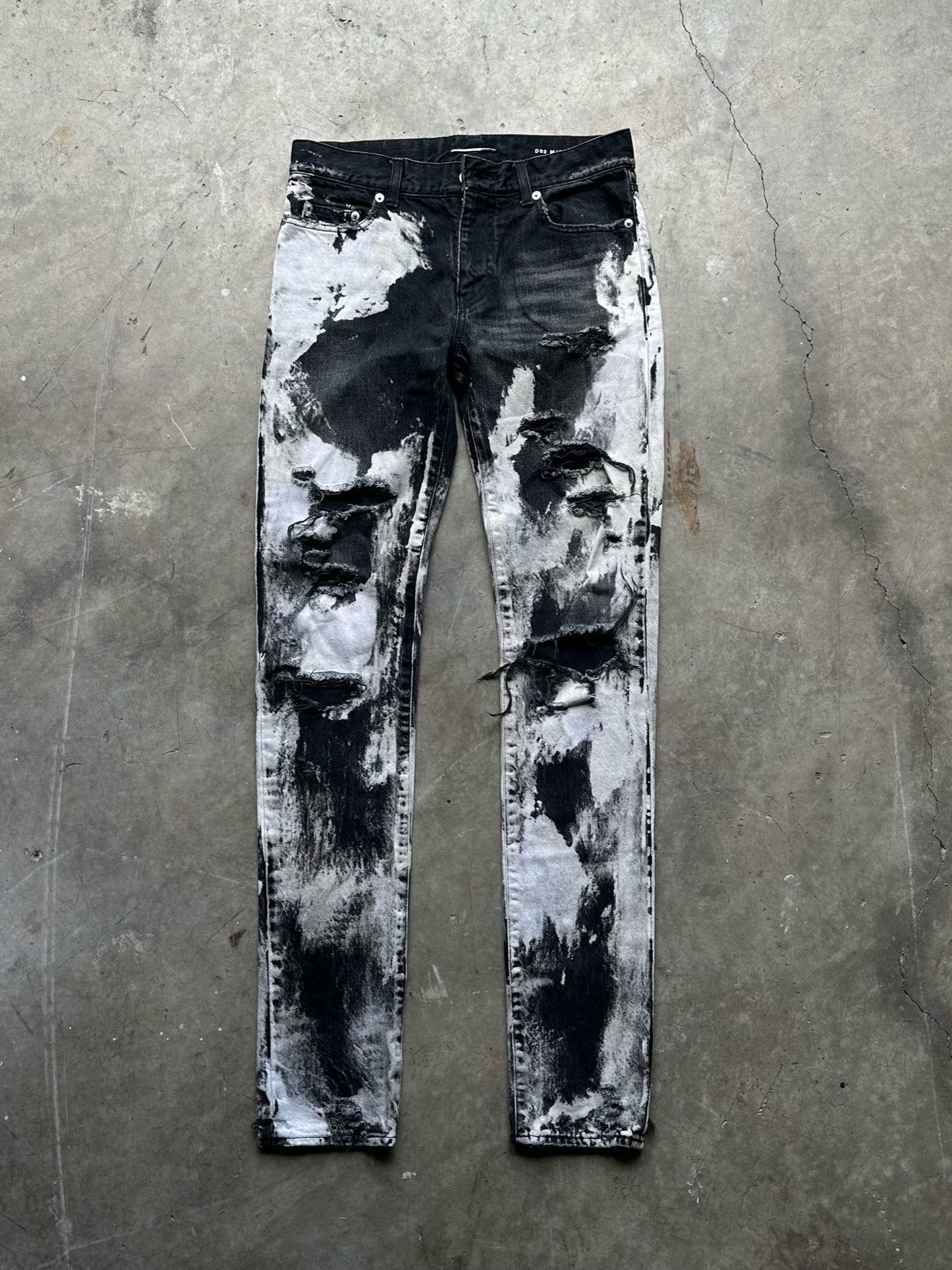 Saint Laurent D02 Paint Splatter Denim