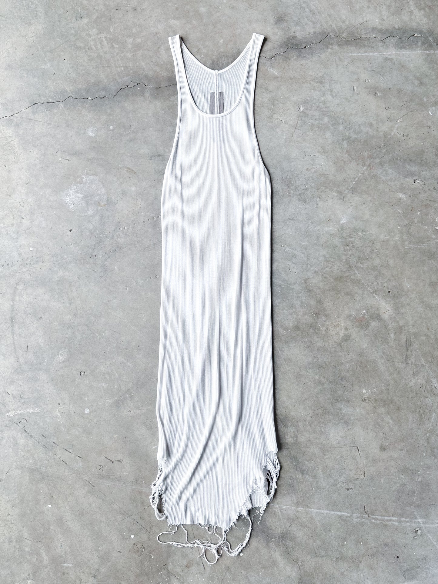 Rick Owens White Distressed Tank Top