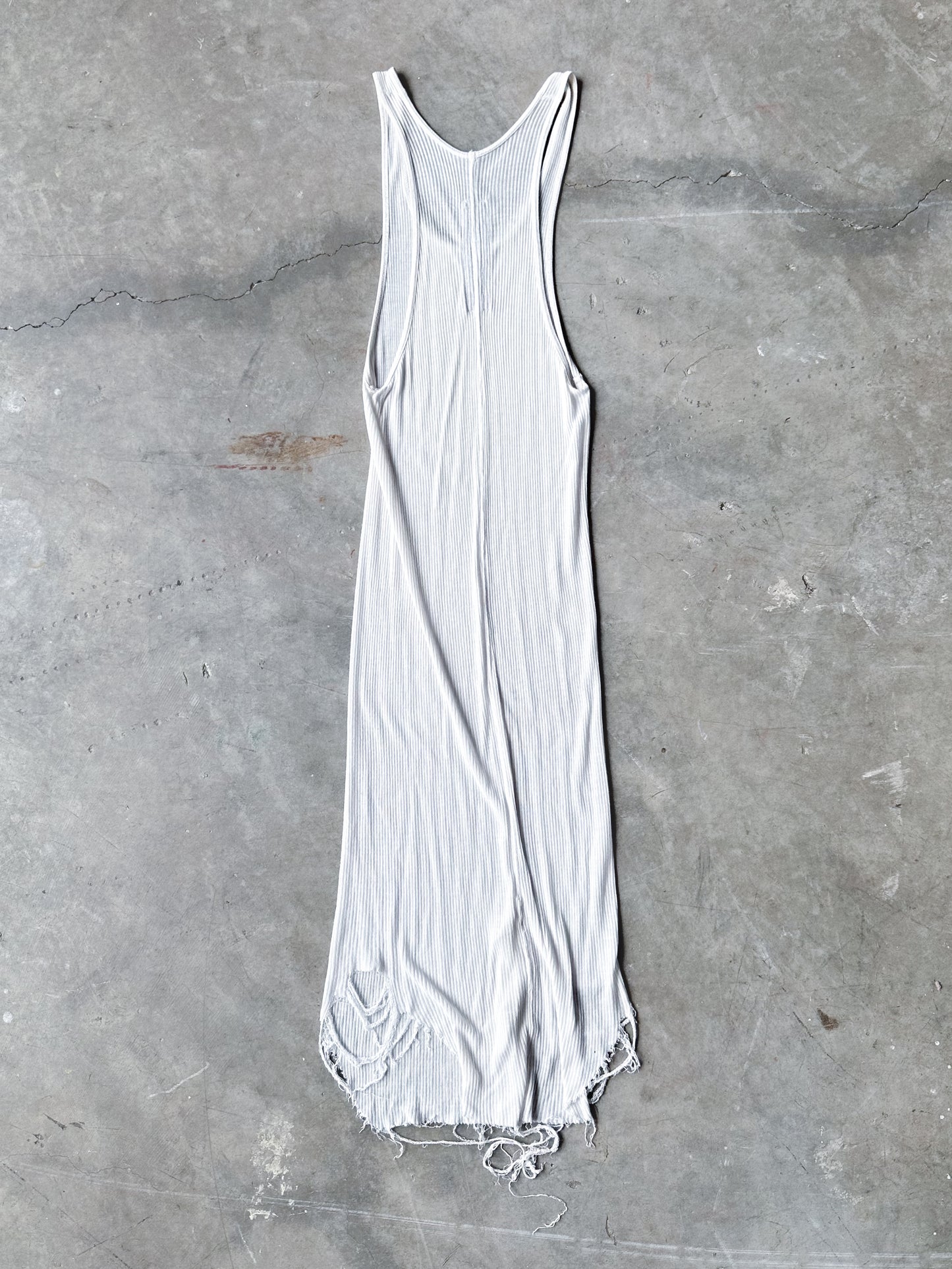 Rick Owens White Distressed Tank Top