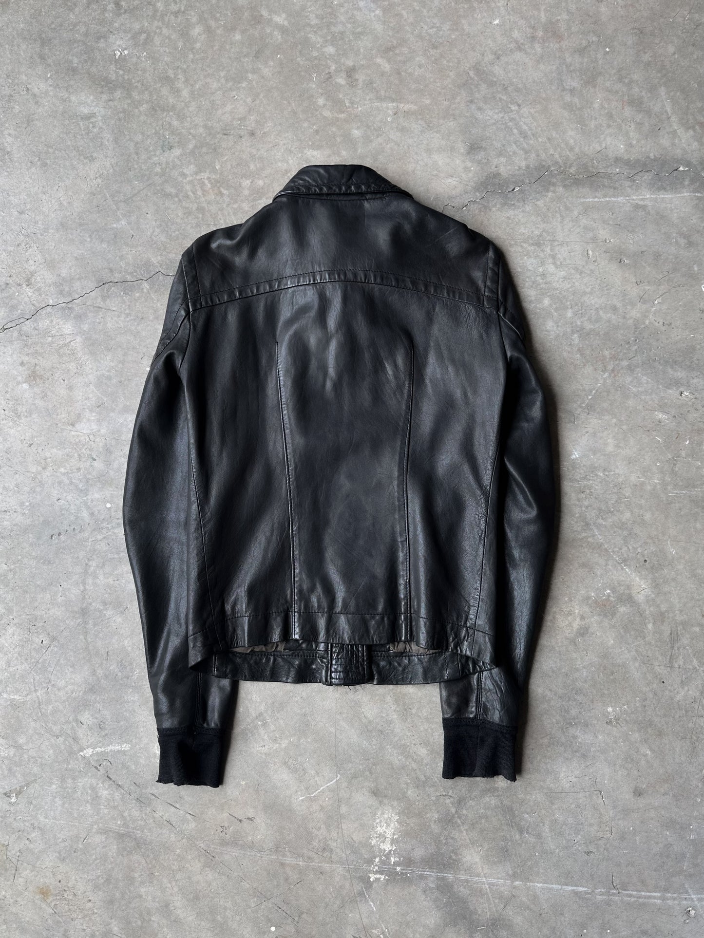 Rick Owens Collared Leather Jacket